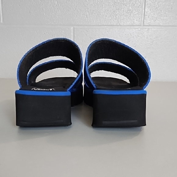 Vibrant Blue 90's Slide Sandals Platform Beach Club Seychelles - Picture 4 of 12